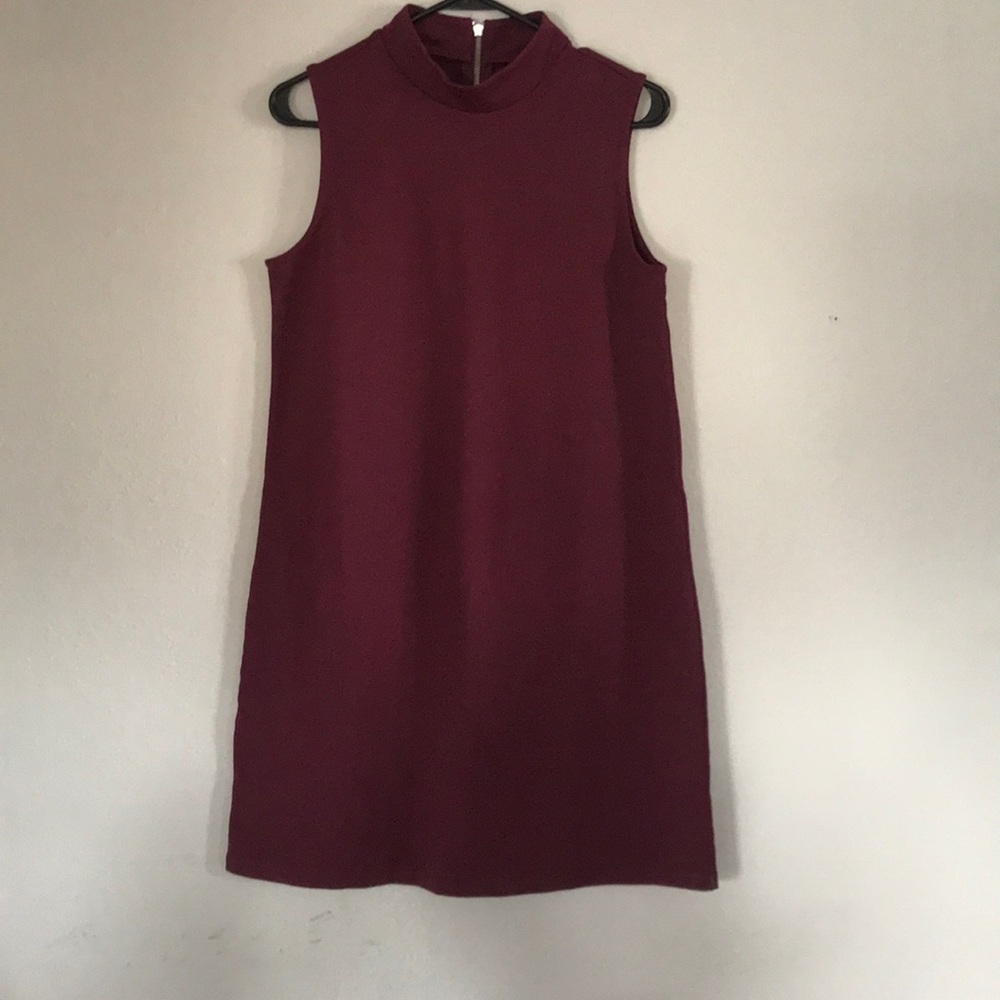 Adrienne Vittadini Maroon Turtleneck Dress